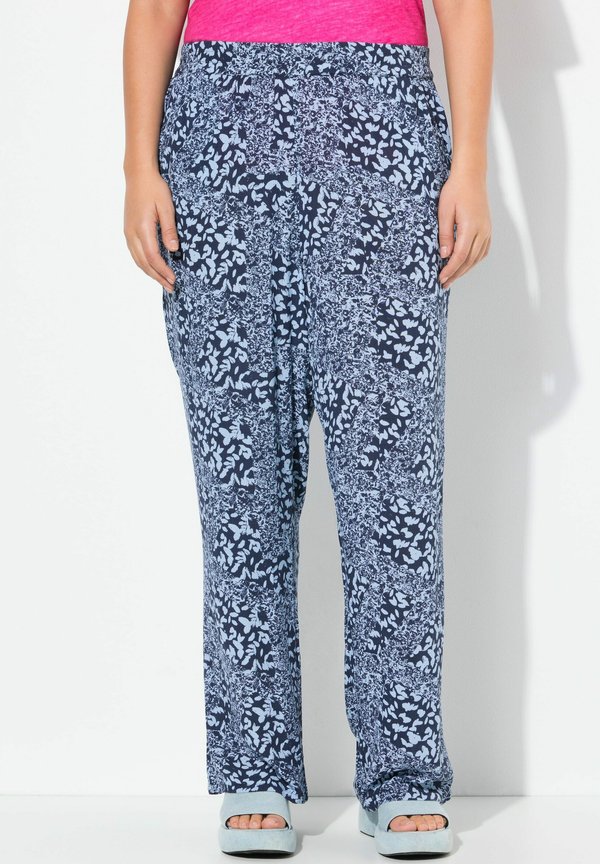 PATCH PRINT ELASTIC WAIST - Stoffhose - marine