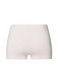 Bermuda hipster rosa chiaro realizzata in tessuto liscio, con un design senza cuciture e una sezione aperta nella parte anteriore inferiore per il massimo comfort.