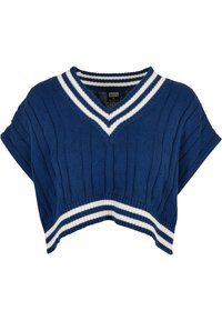 Urban Classics - CROPPED COLLEGE SLIPOVER - T-shirt con stampa - spaceblue Immagine in miniatura 1