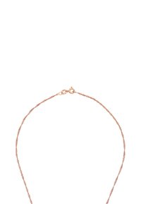 Collana in oro rosa con design intrecciato, chiusura a gancio e texture liscia. Forma semplice ed elegante, adatta per essere sovrapposta ad altre collane.