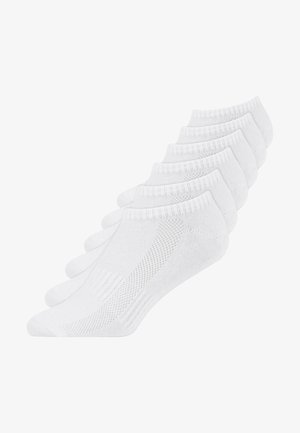 Chaussettes blanches mi-mollet, en mélange de coton, avec des bords côtelés et un motif en maille aéré pour la respirabilité. Lot de cinq paires.