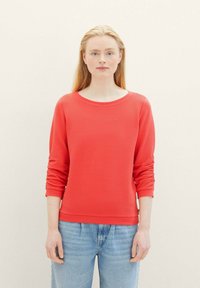 TOM TAILOR DENIM STRUCTURED - Sweatshirt - plain red