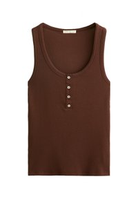 SOFT TOUCH SLEEVELESS BUTTONED - Felső - mottled brown