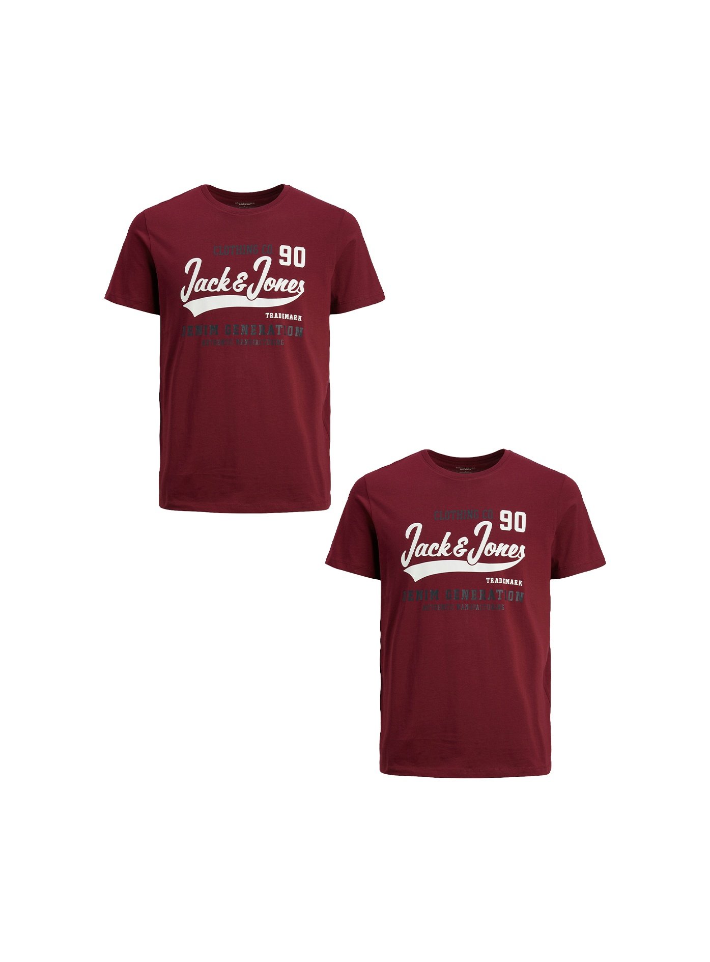 Jack Jones LOGO 2-ER STÜCK PACK RUNDHALS KURZARM SET Print T