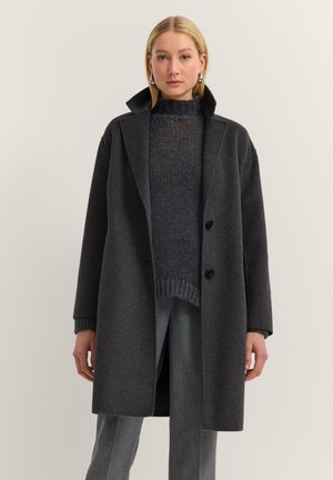 REVERSKRAGEN  MIT KNOPFLEISTE  - Classic coat - dunkelgrau