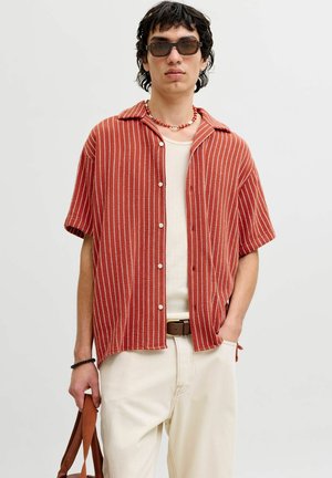 Jack & Jones JORCOBA STRIPE RESORT SHIRT SS SN - Hemd - barn red