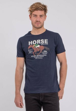 Ritchie Jeans MANCHES COURTES COL ROND NEDER - T-shirt imprimé - dark blue