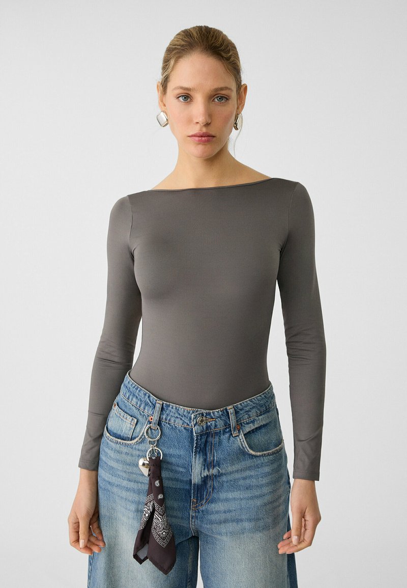 Stradivarius OPEN BACK - Top dugih rukava - dark grey
