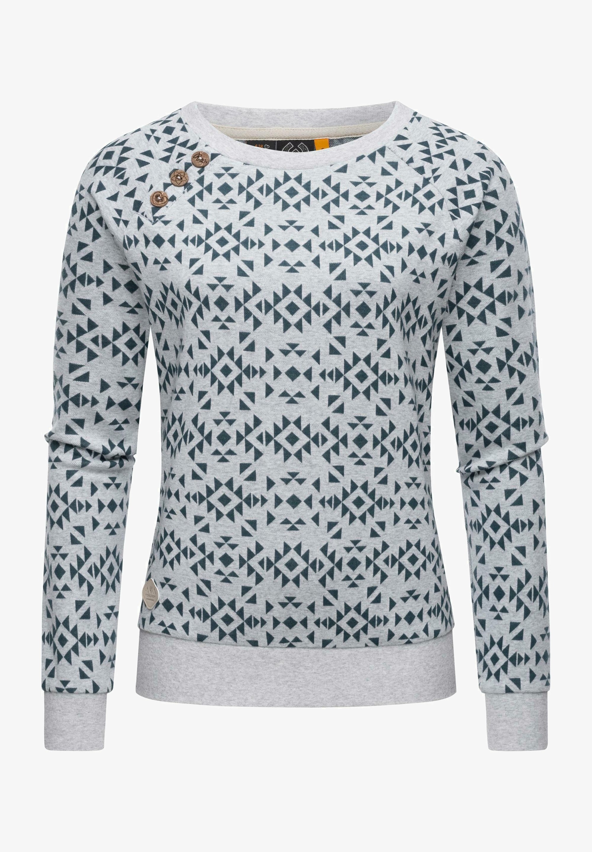Ragwear RUNDHALS DARRIA AZTEC Sweatshirt light grey