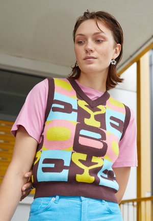 MYLES VEST - Neule - sepia/multi-coloured