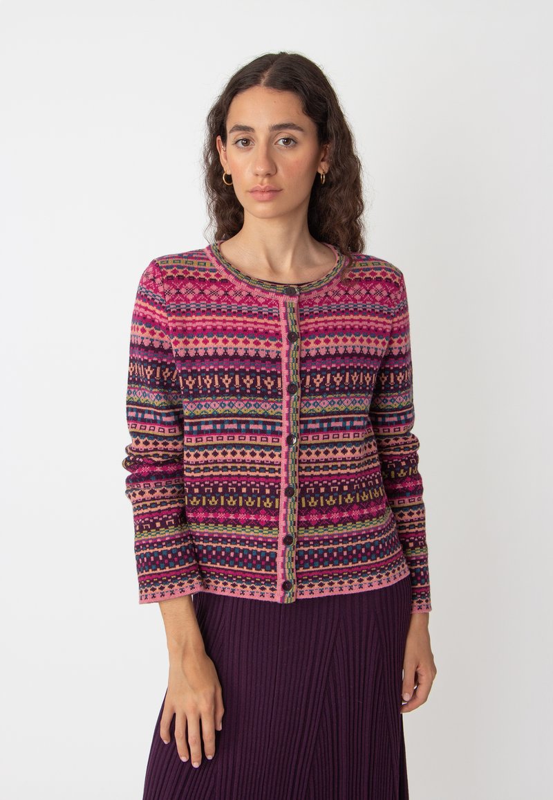Ivko O-NECK PATTERN - Kardigan - plum
