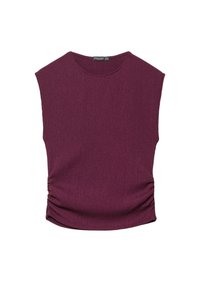 TEXTURED SLEEVE WITH GATHERING  - Top - bordeaux