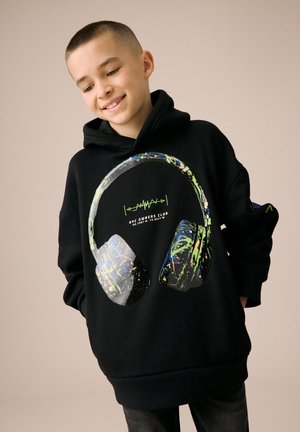 Next, REGULAR FIT - GRAPHIC - Felpa con cappuccio - black headphones
