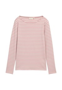 STRIPED BOAT NECK - Tops ar garām piedurknēm - rose offwhite tee stripe