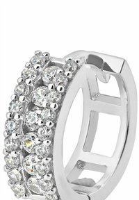 DIAMANT L'ÉTERNEL HOOP WITH CHANNEL CZ STONES - Kõrvarõngad - white gold coloured