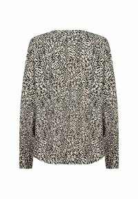 Långärmad blus i ett lättviktigt material med ett abstrakt mönster i svart och tan, med en avslappnad passform och subtil struktur.