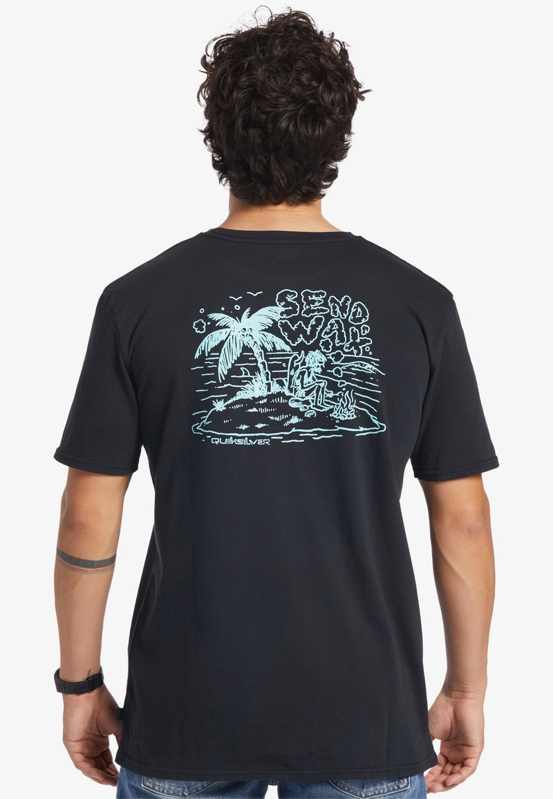 T-shirt Quiksilver Noir Homme Taille L - Occasion Très Bon état
