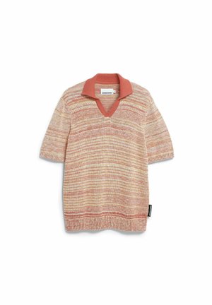 ARMEDANGELS, Poloshirt - tabasco red-oatmilk-sunflower