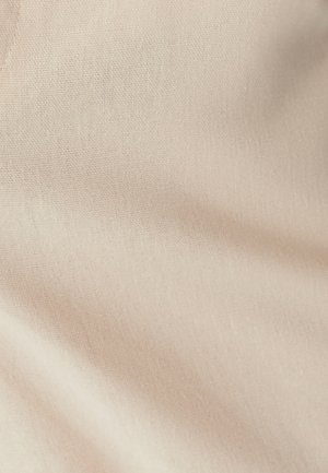 Light beige fabric with a smooth texture, featuring a subtle weave pattern and a soft, matte finish. No visible markings or designs.