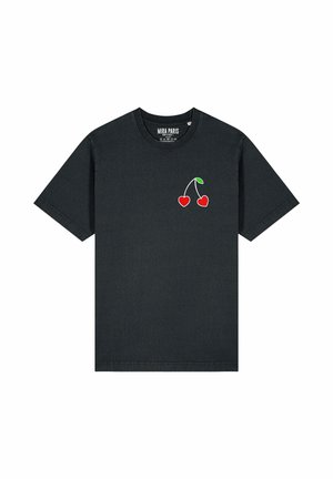 CHERRY PRINT HEAVYWEIGHT - T-shirt con stampa - washed black