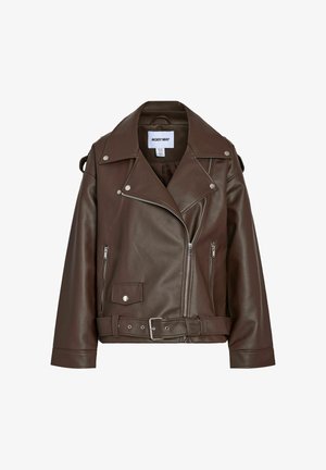 Noisy May, NMPAULINA OVERSIZE BIKER JACKET NOOS - Veste en similicuir - demitasse