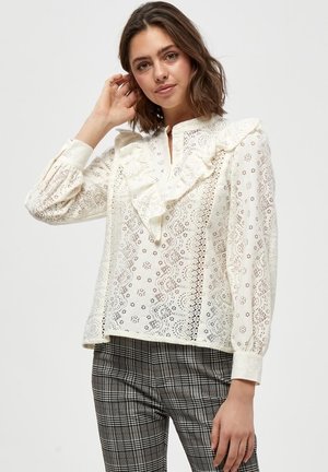 Minus MIKAYLI BLOUSE - Blusa - cloud dancer