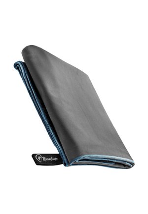 Beach towel - grau   blauer rand