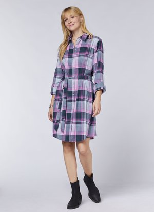 Polo Sylt IM KARO-LOOK - Blusenkleid - 4540 medium blue light blue