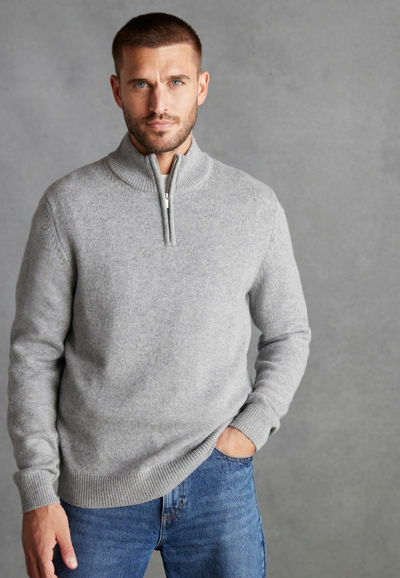 Next ZIP NECK - Pulóver - light grey