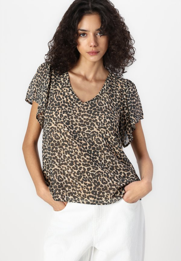 VIMICADA V NECK LEO  - Print T-shirt - tigers eye3