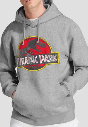 Universal Studios, JURASSIC PARK DISTRESSED LOGO - Kapuzenpullover - mottled light grey
