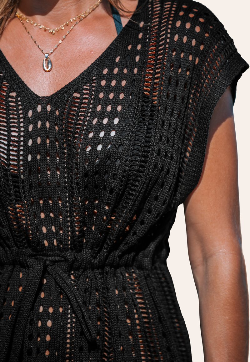 Robe De Plage CUPSHE En Crochet | Transparente à Manches Courtes | Fente Latérale | Taille XS à XXL