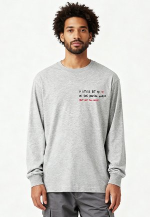 BRUTAL EMBROIDERY HEAVYWEIGHT TEE - T-shirt à manches longues - mottled grey