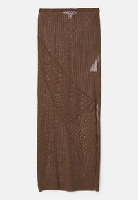 AJUR SHEER SKIRT - Maxi skirt - chocolate