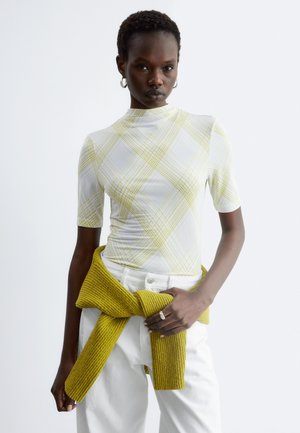 & OTHER STORIES, & OTHER STORIES SHORT-SLEEVE MOCK-NECK TOP - T-shirt imprimé - grey green