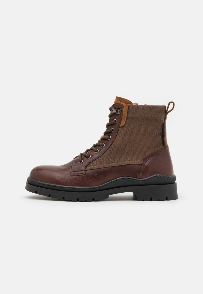 Pepe Jeans BRAD BOOT COMBI - Lace-up ankle boots - cognac/brown ...