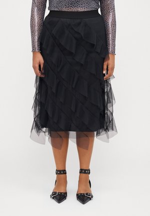 CARLAFALDA CALF SKIRT - A-line skirt - black