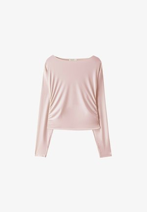 Stradivarius, LONG SLEEVE RUCHED TOP - Maglietta a manica lunga - light pink