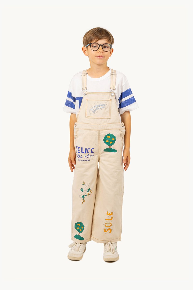 TINYCOTTONS - ARTSY TREE DUNGAREE UNISEX - Dungarees - vanilla, Enlarge