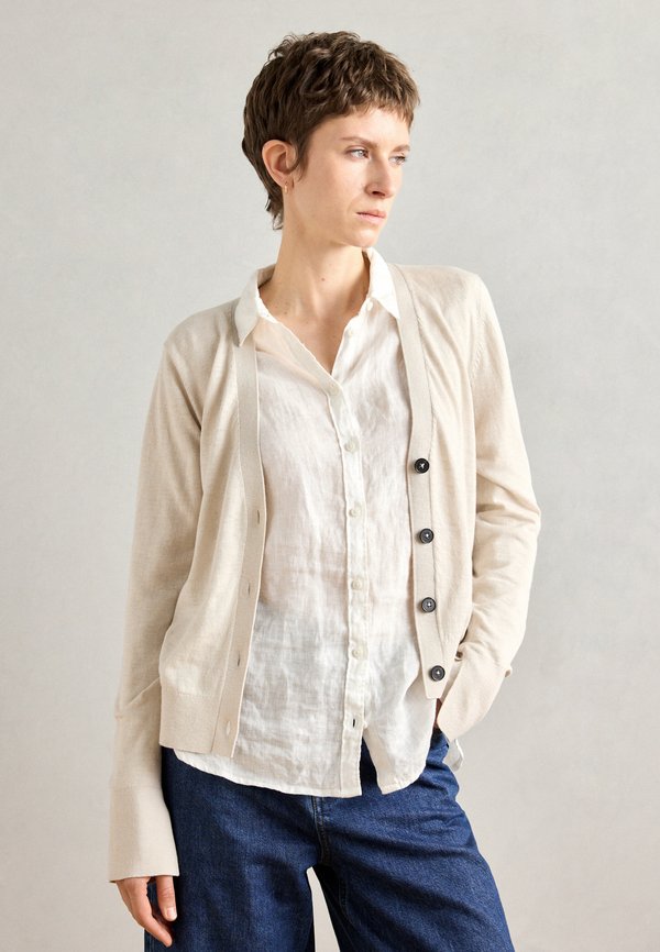 LONGSLEEVE V NECK - Cardigan - stone
