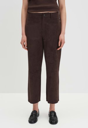 HIGH RISE CROPPED SCHMAL ZULAUFENDES BEIN  - Trousers - dark espresso