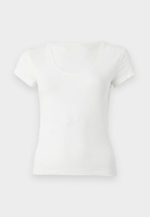 Noisy May, NMADRIANA REVERSIBLE - Basic T-shirt - cloud dancer