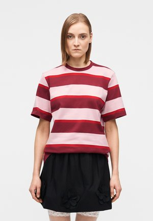 HEAVY DRY LOOSE - Marškinėliai su spaudiniu - burgundy/pink