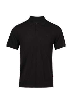 Zwart poloshirt van katoen, met een klassieke kraag, een knoopsluiting met twee knopen en korte mouwen. Klein logo boven de linkerkant van de borst.