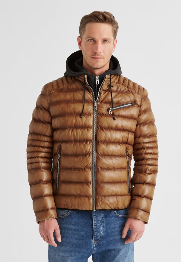 MSApollo - Lederjacke - cognac