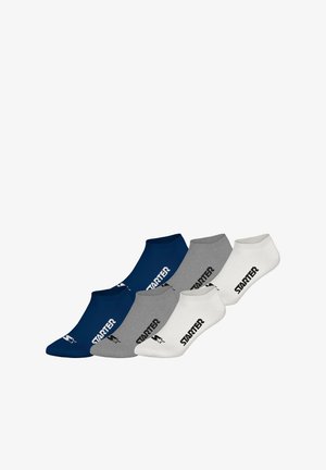 Baumwollsocken bis zum Knöchel in Marine, Grau und Weiß, mit kontrastierendem "STARTER"-Logo und einem engen, gerippten Bunddesign.