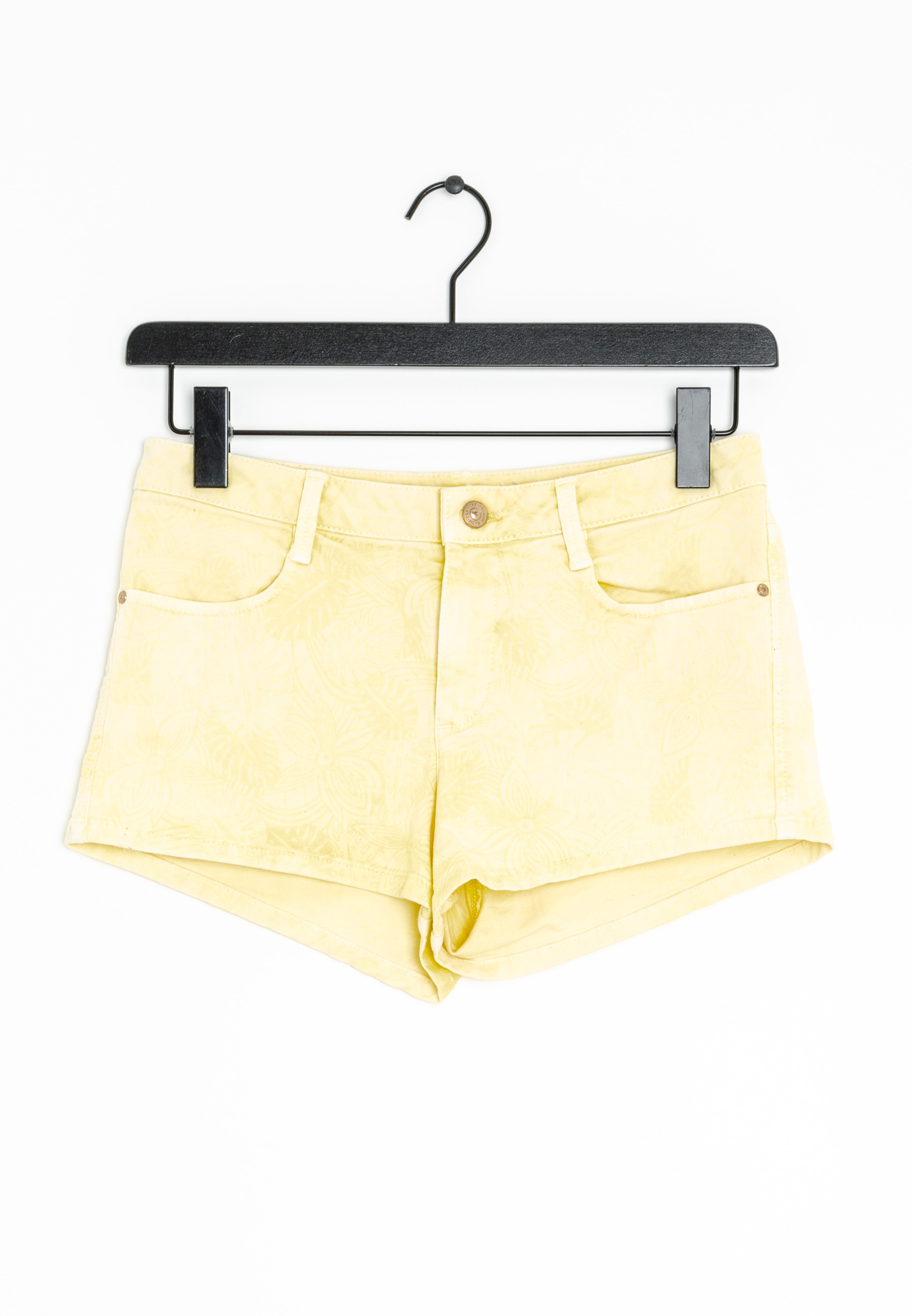 Zara Denim shorts - yellow/light yellow 