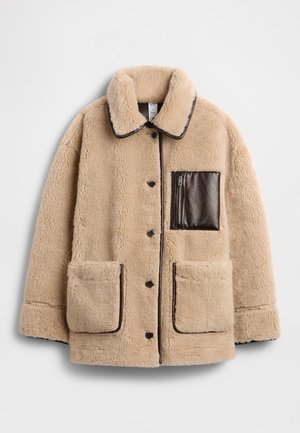 GAP GAP SANDY LIANG REVERSIBLE VEGAN LEATHER SHERPA JACKET - Bunda z nepravej kože - dark brown