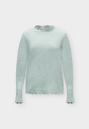 ONLY, ONLINA O NECK DETAIL - Пуловер - aqua gray/melange