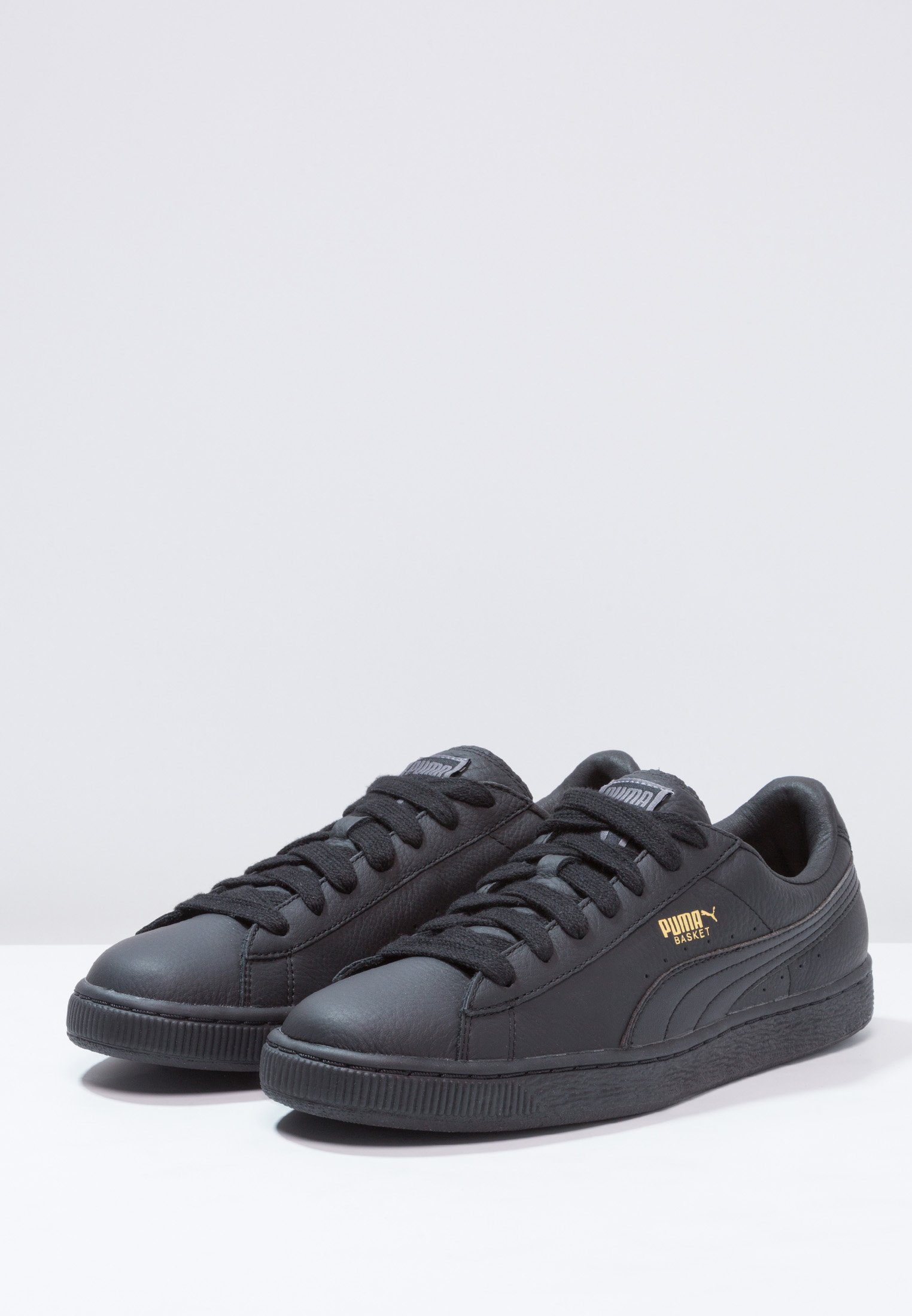 puma basket trainers black
